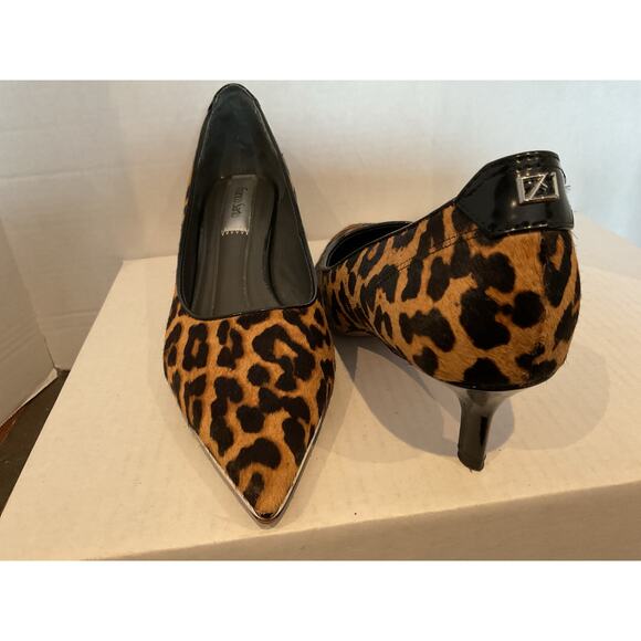 Franco Sarto- Khalsa- Calf Hair Leather - Leopard print, Kitten Heel - Pumps-9M - Picture 8 of 10